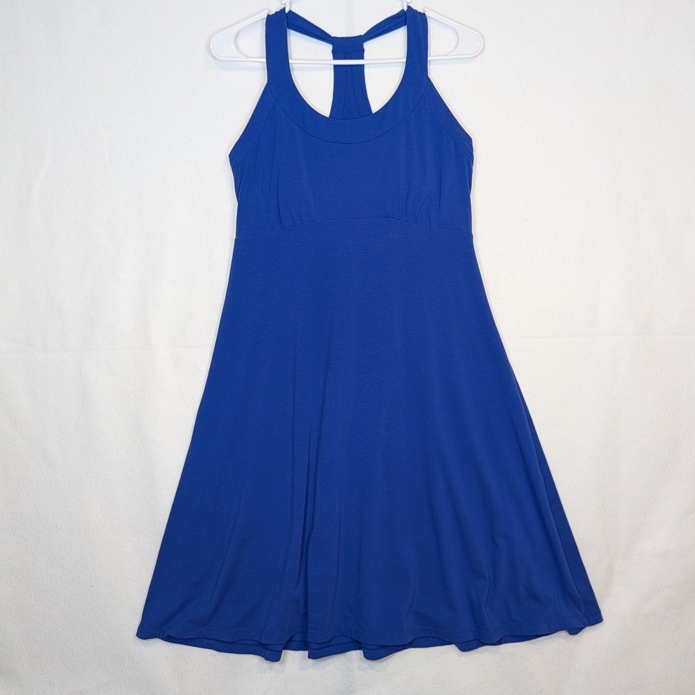 Prana Quinn Dress Womens Large Royal Blue T-Back Racerback Active A-Line L